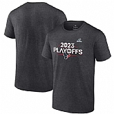 Men's Houston Texans Heather Charcoal 2023 Playoffs Ready T-Shirt,baseball caps,new era cap wholesale,wholesale hats